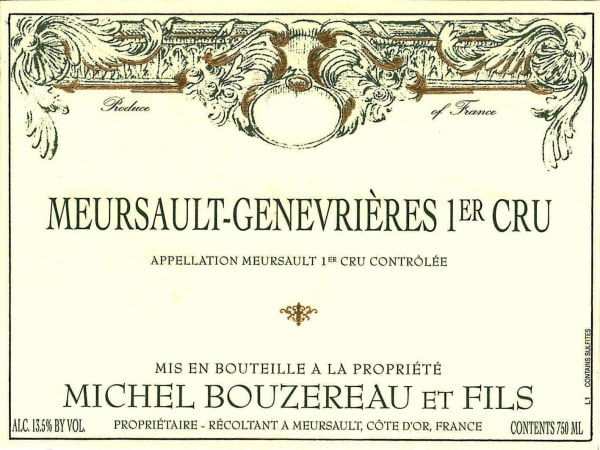 Rượu vang trằng Domaine Michel Bouzereau et Fils Meursault Les Genevrieres Premier Cru 2012