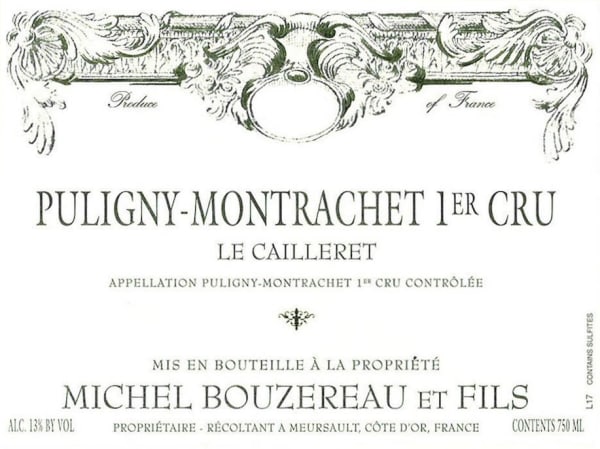 Rượu vang trằng Domaine Michel Bouzereau et Fils Puligny-MontrachetLes Caillerets Premier Cru 2010