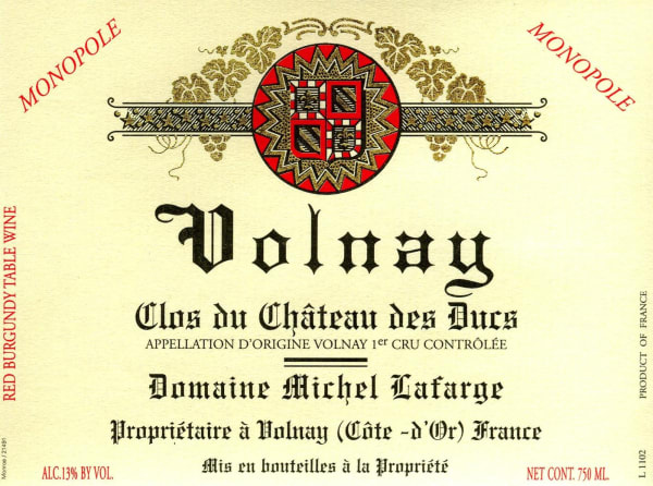 Rượu vang đỏ Domaine Michel Lafarge Volnay Clos du Chateau des Ducs Premier Cru 2013