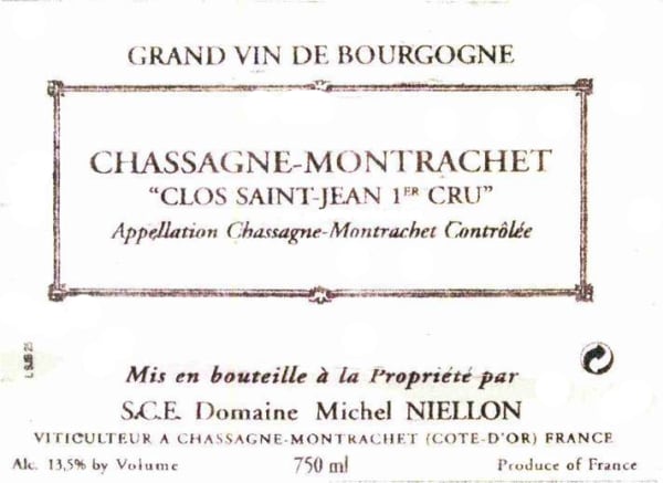 Rượu vang trằng Domaine Michel Niellon Chassagne-Montrachet Clos St. Jean Premier Cru 2009