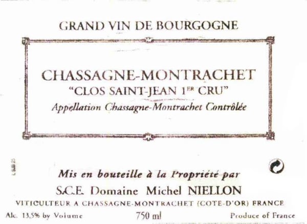 Rượu vang trằng Domaine Michel Niellon Chassagne-Montrachet Clos St. Jean Premier Cru 2017