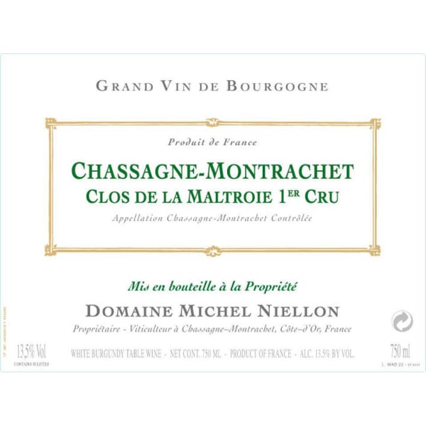 Rượu vang trằng Domaine Michel Niellon Chassagne-Montrachet Les Champgains Premier Cru 2012