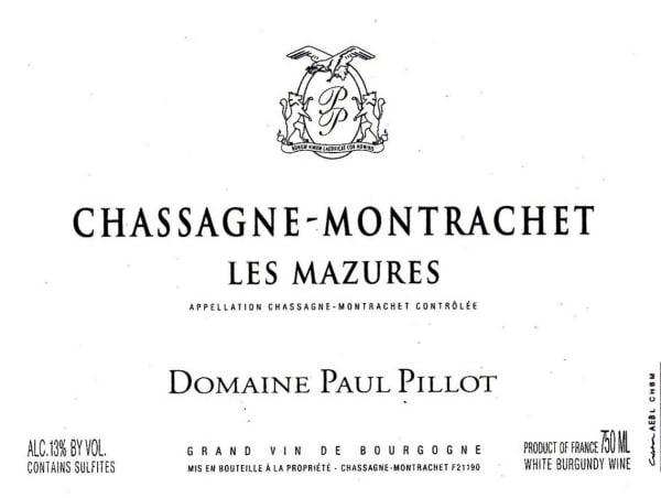 Rượu vang trằng Domaine Paul Pillot Chassagne-Montrachet Les Mazures 2021