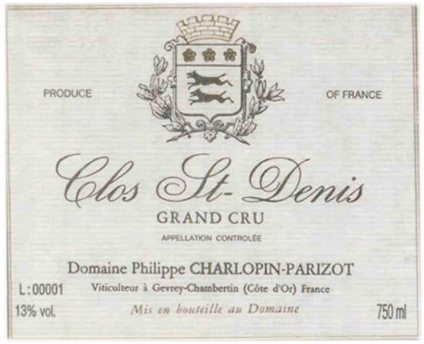 Rượu vang đỏ Domaine Philippe Charlopin-Parizot Clos Saint Denis Grand Cru 2012