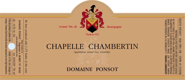 Rượu vang đỏ Domaine Ponsot Chapelle-Chambertin Grand Cru 2019