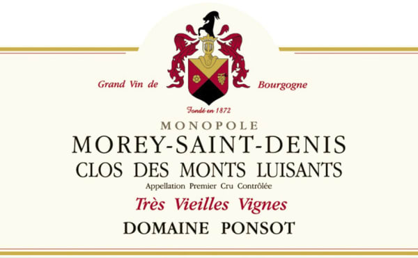 Rượu vang trằng Domaine Ponsot Morey-Saint-Denis Clos des Monts Luisants Premier Cru Blanc 2018