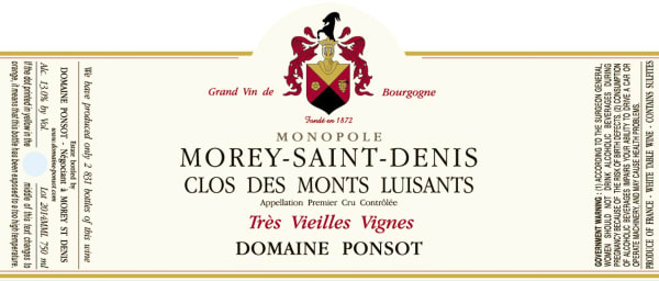 Rượu vang trằng Domaine Ponsot Morey-St-Denis Clos Les Monts Luisants Premier Cru Blanc (chai Magnum 1,5 lít) 2014