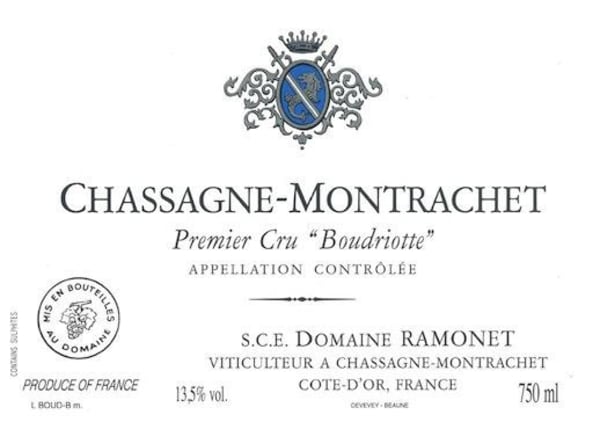 Rượu vang trằng Domaine Ramonet Chassagne-Montrachet Boudriotte Blanc Premier Cru 2018