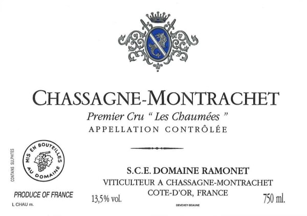 Rượu vang trằng Domaine Ramonet Chassagne-Montrachet Les Chaumees Premier Cru 2013