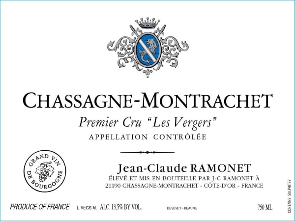 Rượu vang trằng Domaine Ramonet Chassagne-Montrachet Les Vergers Premier Cru 2016
