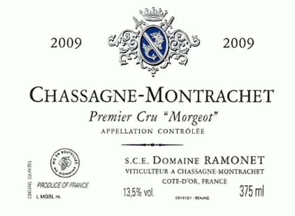 Rượu vang trằng Domaine Ramonet Chassagne-Montrachet Morgeot Premier Cru 2009