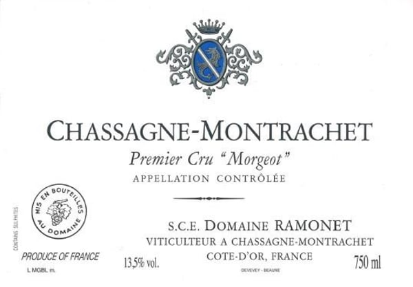 Rượu vang trằng Domaine Ramonet Chassagne-Montrachet Morgeot Premier Cru 2018