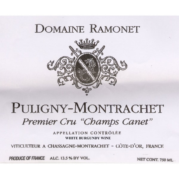 Rượu vang trằng Domaine Ramonet Puligny-Montrachet Premier Cru Champs-Canet (stained label) 2002