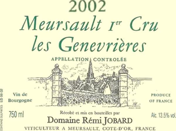 Rượu vang trằng Domaine Remi Jobard Meursault Les Genevrieres Premier Cru 2002