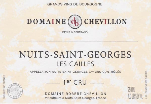 Rượu vang đỏ Domaine Robert Chevillon Nuits-Saint-Georges Les Cailles Premier Cru 2019
