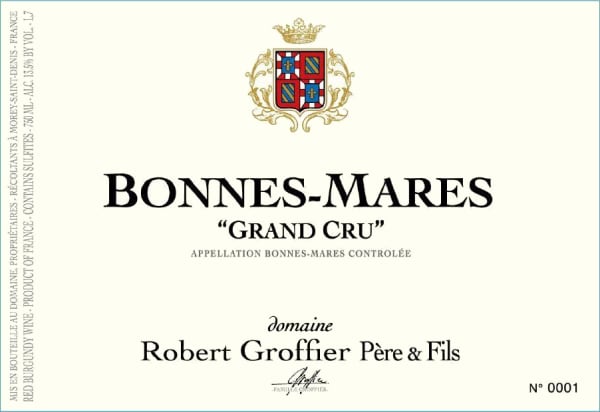 Rượu vang đỏ Domaine Robert Groffier Bonnes Mares Grand Cru 2017