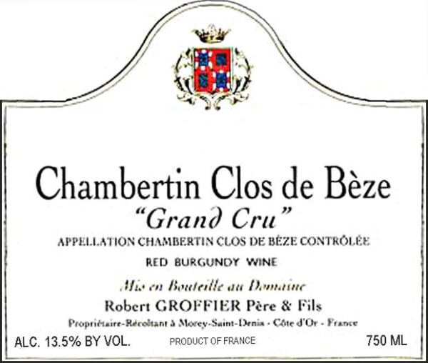Rượu vang đỏ Domaine Robert Groffier Chambertin Clos de Beze Grand Cru 2005