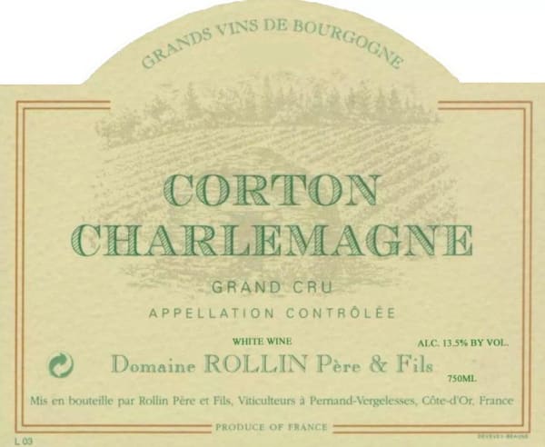 Rượu vang trằng Domaine Rollin Pere et Fils Corton Charlemagne Grand Cru 2011