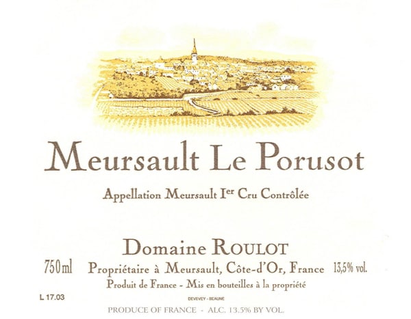 Rượu vang trằng Domaine Roulot Meursault Poruzot Premier Cru 2007