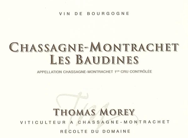 Rượu vang trằng Domaine Thomas Morey Chassagne-Montrachet Les Baudines Premier Cru 2017