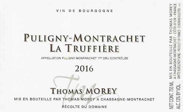 Rượu vang trằng Domaine Thomas Morey Puligny-Montrachet La Truffiere Premier Cru 2016