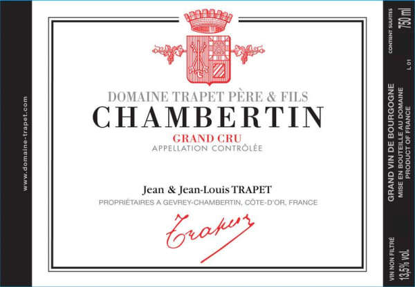 Rượu vang đỏ Domaine Trapet Chambertin Grand Cru 2018
