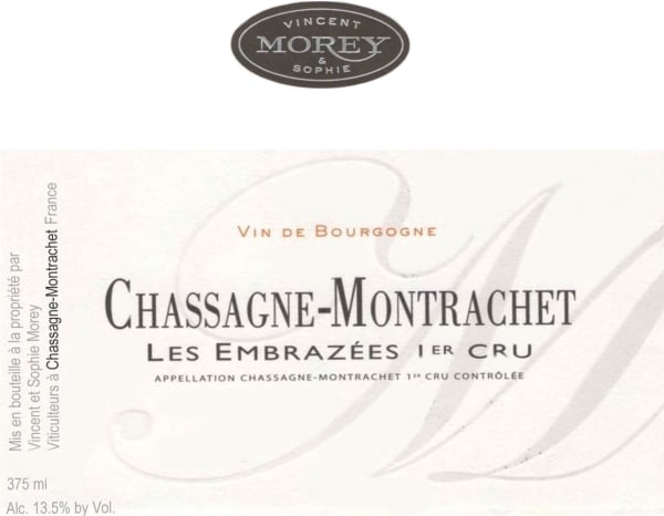 Rượu vang trằng Domaine Vincent & Sophie Morey Chassagne-Montrachet Les Embazees Premier Cru 2017