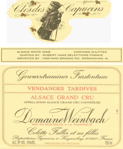Rượu vang trằng Domaine Weinbach Furstentum Vendages Tardives Gewurztraminer 2005