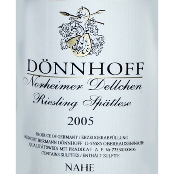 Rượu vang trằng Donnhoff Norheimer Dellchen Riesling Spatlese A P #0806 2005