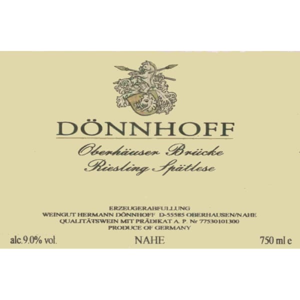 Rượu vang trằng Donnhoff Oberhauser Brucke Riesling Spatlese 2001