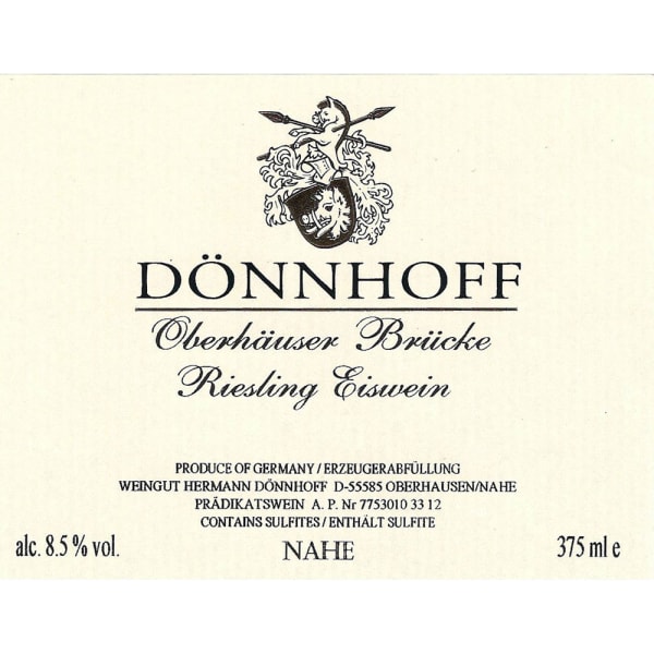 Rượu vang trằng Donnhoff Oberhauser Bruke Riesling Eiswein (chai 375 ml) 2002