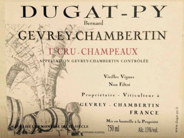 Rượu vang đỏ Dugat-Py Gevrey-Chambertin Champeaux Premier Cru 2014