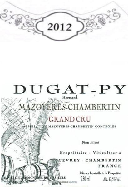 Rượu vang đỏ Dugat-Py Mazoyeres Chambertin 2012