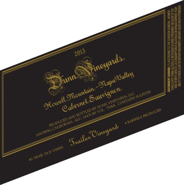Rượu vang đỏ Dunn Trailer Vineyard Cabernet Sauvignon 2013