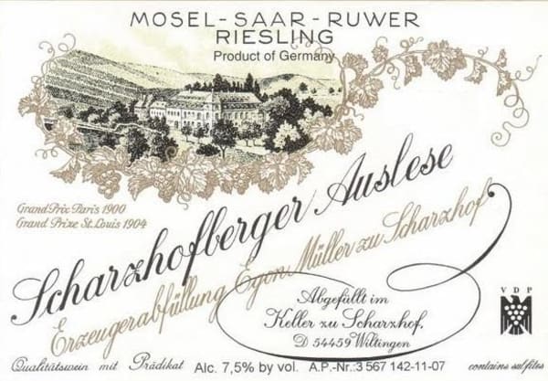 Rượu vang trằng Egon Muller Scharzhofberger Riesling Auslese Goldkapsel 2006