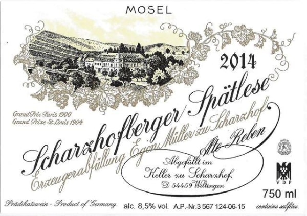 Rượu vang trằng Egon Muller Scharzhofberger Riesling Spatlese 2014