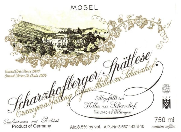 Rượu vang trằng Egon Muller Scharzhofberger Riesling Spatlese 2015