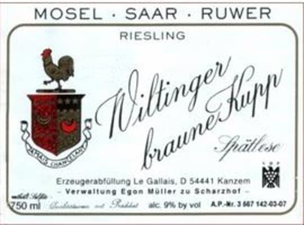 Rượu vang trằng Egon Muller Wiltinger Braune Kupp Riesling Spatlese 2020