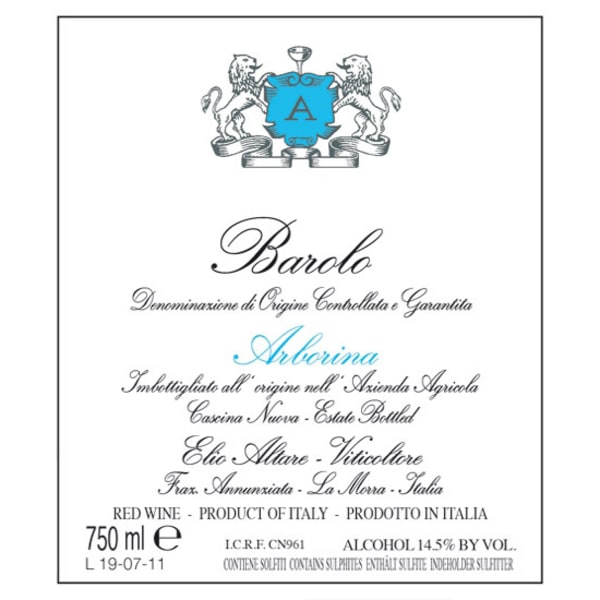 Rượu vang đỏ Elio Altare Barolo Arborina (chai Magnum 1,5 lít) 2007