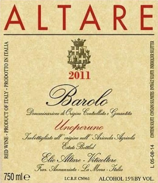 Rượu vang đỏ Elio Altare Barolo Unoperuno 2011
