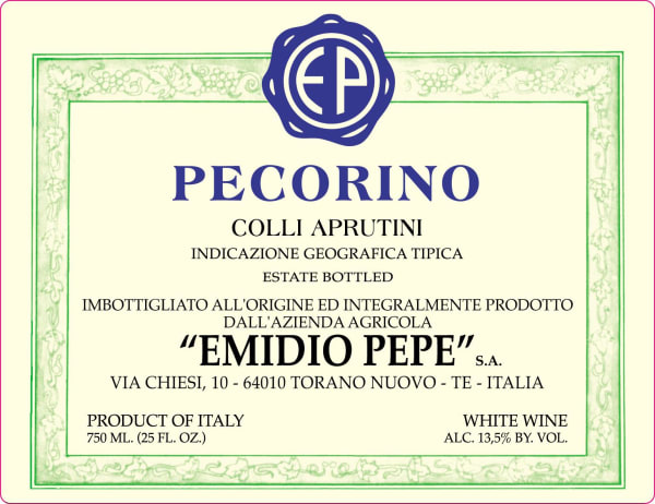 Rượu vang trằng Emidio Pepe Colli Aprutini Pecorino 2013