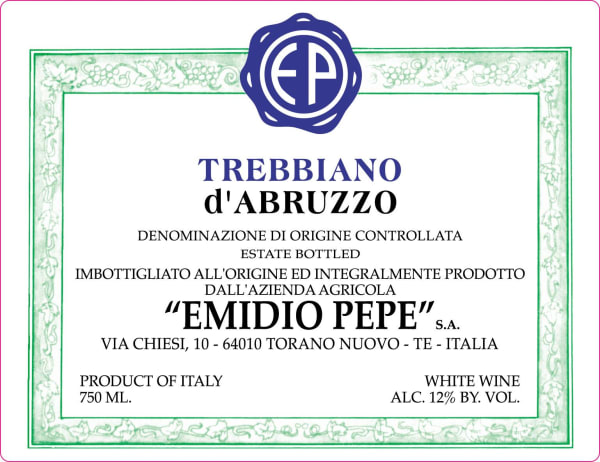 Rượu vang trằng Emidio Pepe Trebbiano d'Abruzzo 2009