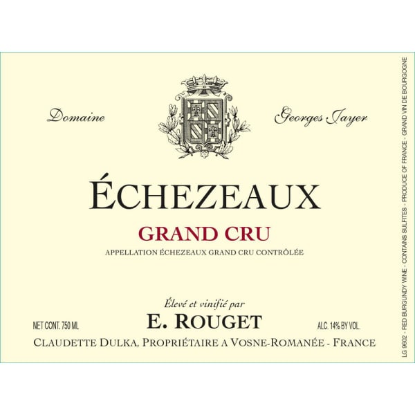 Rượu vang đỏ Emmanuel Rouget Echezeaux Georges Jayer Grand Cru 2015