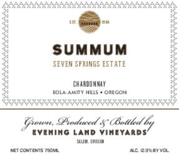 Rượu vang trằng Evening Land Seven Springs Vineyard Summum Chardonnay 2017