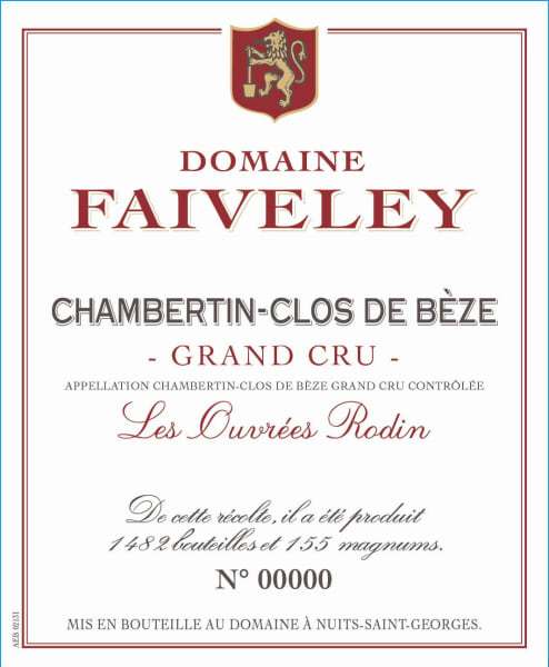 Rượu vang đỏ Faiveley Chambertin-Clos de Beze Les Ouvrees Rodin Grand Cru 2014