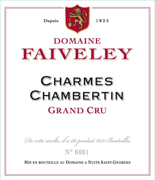 Rượu vang đỏ Faiveley Charmes-Chambertin Grand Cru 2020