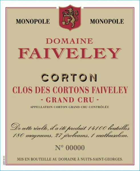 Rượu vang đỏ Faiveley Corton Clos des Cortons Faiveley Grand Cru 2018