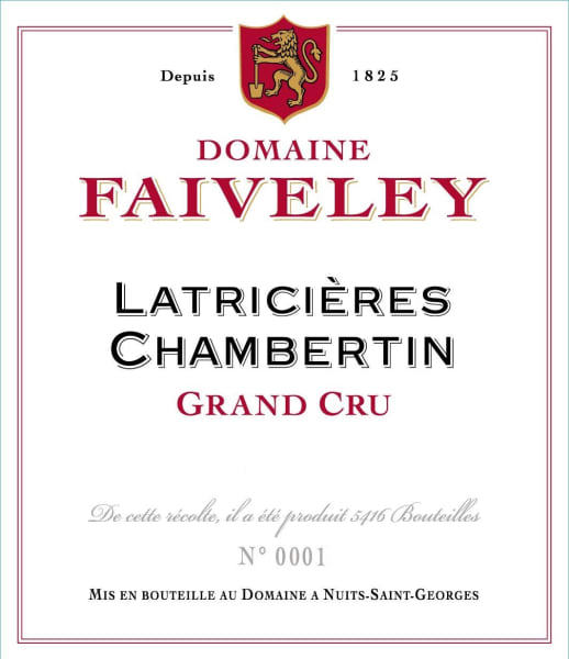 Rượu vang đỏ Faiveley Latricieres-Chambertin Grand Cru 2020