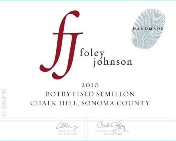 Rượu vang trằng Foley Johnson Handmade Botrytised Semillon 2010