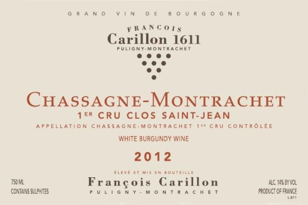 Rượu vang trằng Francois Carillon Chassagne-Montrachet Clos Saint-Jean Premier Cru 2012